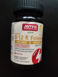Витамины B-12, B-9 Jarrow Formulas Methyl B-12 & Methyl Folate 1000 mcg/400 mcg, 100 жевательных таблеток - Лимон с P-5-P фото от покупателей 1