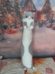 Подушка игрушка обнимашка кот батон серый 130см декоративный мягкий котик игрушка ростовая детская подушка-обнимашка
