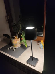 Настольная лед лампа ML-G01A на аккумуляторе с 3 режимами света usb зарядка - led портативный настольный фонарь для дома офиса стола кафе бара комнаты работы беспроводной светильник сенсорный светодиодный универсальный ночник (Белый)