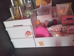 Органайзер/подставка для косметики настольный с выдвижными ящиками Cosmetics Organizer розовый (СО-28997) фото от покупателей 3
