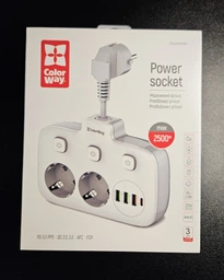 Сетевой фильтр-удлинитель ColorWay 2x220V/3xUSB-A/1xUSB-C (CW-CHE24PDW) фото от покупателей 2