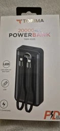 Повербанк умб 20000 mah зі швидкою зарядкою 22.5w fast charging pd та вбудованими 2 кабелями usb type c lightning Torima power delivery bank TRM-1025 для телефону смартфона айпада powerbank зовнішній акумулятор повербанки великої ємності чорний фото від покупців 6