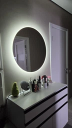 Зеркало с контурной LED подсветкой KR-003 800х800 мм фото от покупателей 5