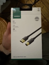 Кабель UGREEN US135 USB type А 2.0 - USB type B для принтеров, сканеров, МФУ 5 м Black (10352)