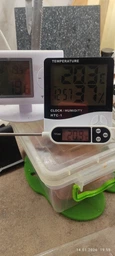 Цифровой термометр часы гигрометр LCD 3 в 1 HTC 1, борометр, комнатный термометр фото от покупателей 1