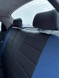 Комплект модельных чехлов NEO X AMI.AUTO из германской экокожи Аригона черно белые на Тойота Ярис (Toyota Yaris) 2005-2010 седан фото от покупателей 2