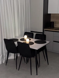 Стіл кухонний Марсель 40 Ferrum-decor 75x120x70 Чорний метал ДСП Бетон 16 мм (MAR4008)