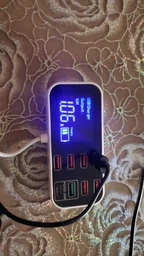 Автомобильное 8-портовое USB + Type-C зарядное устройство 12-24V 40W LED дисплей QC3.0 PD3.0 ( код: WLX-A9S+ ) фото от покупателей 4
