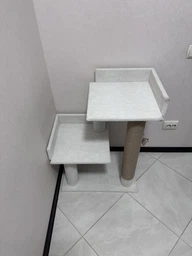 Когтеточка царапка для кошки коту с двумя лежанками 75*60*40см серая фото от покупателей 12