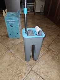 Швабра с ведром и самоотжимом Scratch Cleaning Mop для уборки и мытья пола со складной ручкой Беж-коричневое