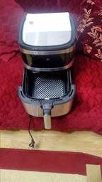 Аэрогриль Rainberg RB 2330 4200W аэрофритюрница безмасляная для приготовления без масла с 2 Тенами 8,5 л Серебряная с черным фото от покупателей 9