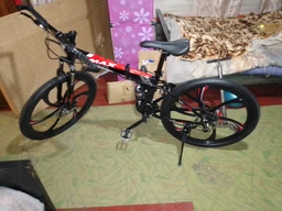 Складной велосипед U-Max LiteRide 26” на литых дисках, Shimano 21, дисковый тормоз, черно-красный фото от покупателей 1