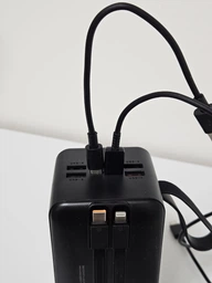 Повербанк умб 50000 mah с быстрой зарядкой 22.5w fast charging pd и встроенными 2 кабелями usb type c lightning King power delivery bank KPG для телефона смартфона айпада powerbank внешний аккумулятор повербанки большой емкости черный фото от покупателей 1