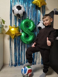 Дитячий теплий флісовий костюм для хлопчика 146 р.чорний