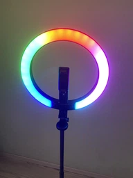 Комплект блогера беспроводной RZTK Aura Light Pro (кольцевая RGB led лампа 26 см 12 В / аккумулятор 1200 мАч / штатив 2.3 м Alum / пульт/ USB Type-C) фото от покупателей 10