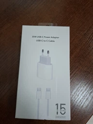 Комплект Зарядний блок для iPhone 15 16 17 Pro Plus Max Швидка зарядка USB-C Мережевий зарядний пристрій 35W Блок живлення Type-C Power Adapter; Кабель плетений 60W для швидкого заряджання айфон 15 16 17 iPad Samsung 90 см LEXEGO BK3560/W1 фото від покупців 3