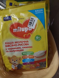 Каша молочная Milupa Овсяно-рисовая с черникой, ежевикой и клубникой для детей от 6 месяцев 210 г (5900852067976)