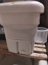 Стиральная машина мини складная портативная 18 л 50Вт Folding Washing Machine, компактная электрическая стиральная машина с отжимом и ручкой для стирки белья, носков, мелких вещей Синяя, WM-2690-Blue фото от покупателей 4