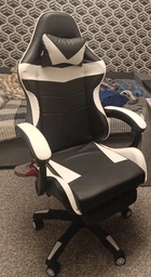 Крісло ігрове GAMING CHAIR G-001 з підставкою для ніг, колір чорний/червоний фото від покупців 5