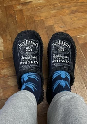 Мужские тапочки домашние с закрытым носком войлочные Jack Daniels 44-45 ( 28-29 см ) черные