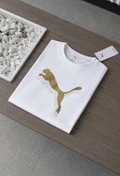 Футболка хлопковая женская Puma Ess Metallic Tee 68499501 XL Black-Metallic Silver (4067983497186)