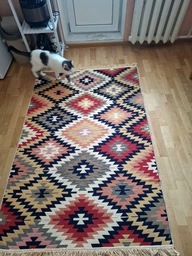 Плетений двосторонній килим Shana Zummi 160x230 см червоний з жовтогарячим фото від покупців 1