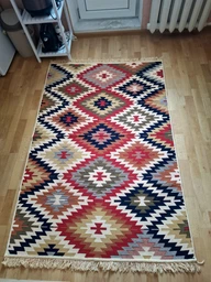 Плетений двосторонній килим Shana Zummi 160x230 см червоний з жовтогарячим