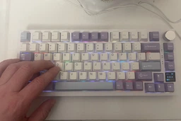 Механічна ігрова клавіатура AJAZZ AK820 RGB Pro для геймерів: Hot-Swap, Gasket Mount, 81 клавіша, PBT кейкапи провідна White-Purple фото від покупців 17
