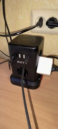 Универсальный сетевой удлинитель RZTK Tower Wireless + 3 USB-A + 1 USB-C Black (TWB7) 1.8 м фото от покупателей 3