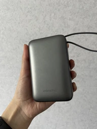 Повербанк 20000 mAh 45W для ноутбука Foneng PX138 з LED дисплеєм і швидким заряджанням PD/QC USB-C порт вбудований кабель Type-C універсальний потужний портативний повер банк 20 000 power bank павербанк для телефона iPhone Samsung роутера планшета gray фото від покупців 3