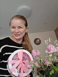 Зефірні квіти тюльпани в подарунковій коробці 21см honeycake фото від покупців 18