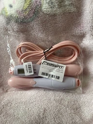 Скакалка без шнура EasyFit TwinRope EF-1909-WP со счетчиком 2.8 м Бело-розовая (56003651)
