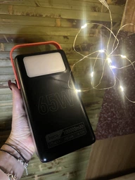 Повербанк для ноутбука 100000 mAh 65W PD Hoco быстрая зарядка 6 USB 2 Type-C с LED-фонарём Черный