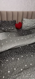 Комплект постільної білизни Moon&Star Бязь Gold Люкс «Night Sky» King Size 220x240 наволочки 2х50х70 (MS-820006581) фото від покупців 2