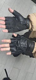 Рукавички безпалі шкіряні GLOVES унісекс XL чорний 02255 фото від покупців 2