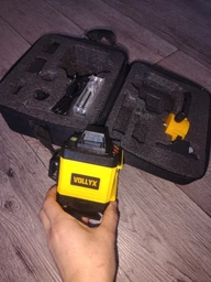 Лазерный уровень нивелир Laser Level 4D 2 аккумулятора 16 линий зеленый луч в кейсе желтый фото от покупателей 16
