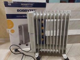 Обогреватель масляный радиаторный 2500 Вт на колесах 11 секций Bobbytec, бытовой электрический напольный радиатор с 3 режимами нагрева и регулируемым термостатом, электрообогреватель для дома и дачи Серый, BTCQ-2500 фото от покупателей 2