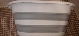 Складний таз миска господарська овальна 38 л, 63*45*27(9), для білизни, універсальна ванночка, біло-сірий