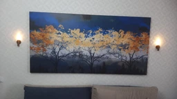 Картина Холстович Forest at Night 30х60 см. Абстрактна картина для офісу, вітальні, кухні, спальні, інтер'єру