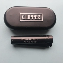 Газова запальничка Clipper metal JET Black турбо подарункова іменна з гравіюванням чорна кремнієва в металевому футлярі