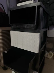Комод пластиковый на 4 ящика R-Plastic РОТАНГ бело-черный