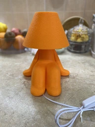 Детский ночник в форме человечка с абажуром оранжевый, USB - работает от павербанка фото от покупателей 1