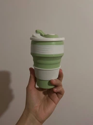 Складной стакан силиконовый Collapsible Coffee Cup 350 мл Серый фото от покупателей 1