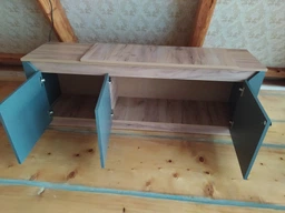 Тумба під телевізор Еверест Нордік ТВ-1500 Графіт + Дуб крафт золотий 150х37, 8х53 см фото від покупців 1