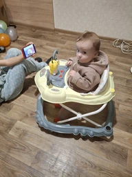 Детские ходунки с уточкой, музыкальной панелью и регулировкой высоты, синие и красные фото от покупателей 1