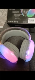 Наушники беспроводные накладные игровые детские SMY-580 Bluetooth RGB беспроводные со встроенным микрофоном, розовые