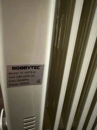 Обогреватель масляный радиаторный 2000 Вт 9 секций Bobbytec, электрический напольный радиатор с колесами, термостатом и 3 режимами нагрева, бытовой электрообогреватель для дома, квартиры, офиса и дачи Серый, BBT-2000