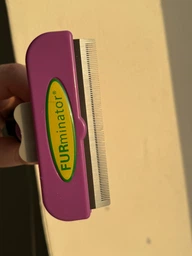 Фурмінатор L для грумінгу собак та кішок FURminator догляд за вовною довгошерстих тварин з кнопкою, ширина лезо 9.6 см (жовтий)