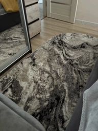 Килим з низьким ворсом Soft Shine 1.5х2.3 м. Овал бежевий з сірим 08828B