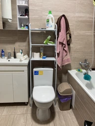 Полка стеллаж напольная над унитазом Toilet Rack 362 TO этажерка в ванную стеллаж в туалет Белая